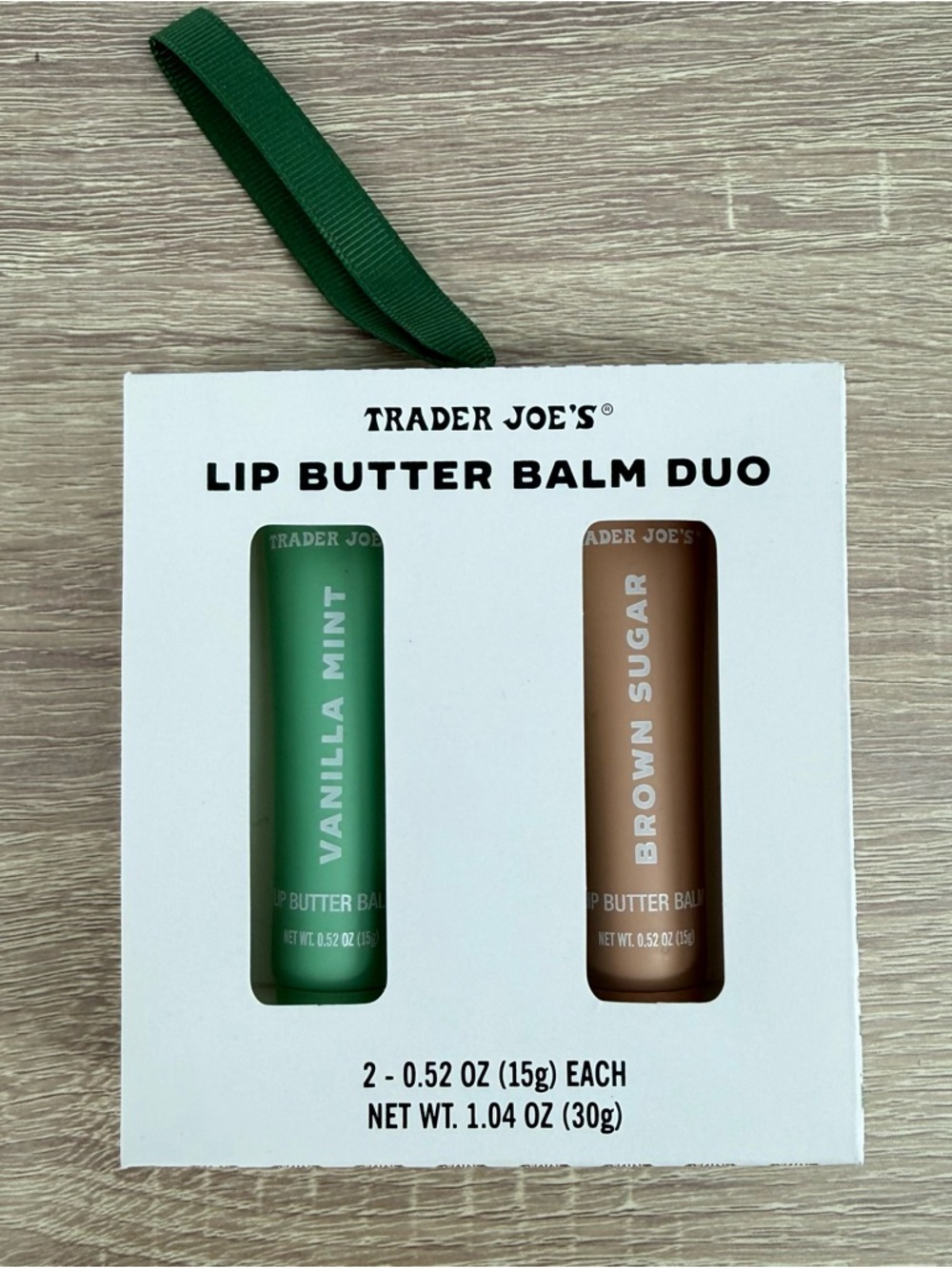 Trader Joe's Lip Butter Balm Duo Set Vanilla Mint & Brown Sugar New Limited Ed